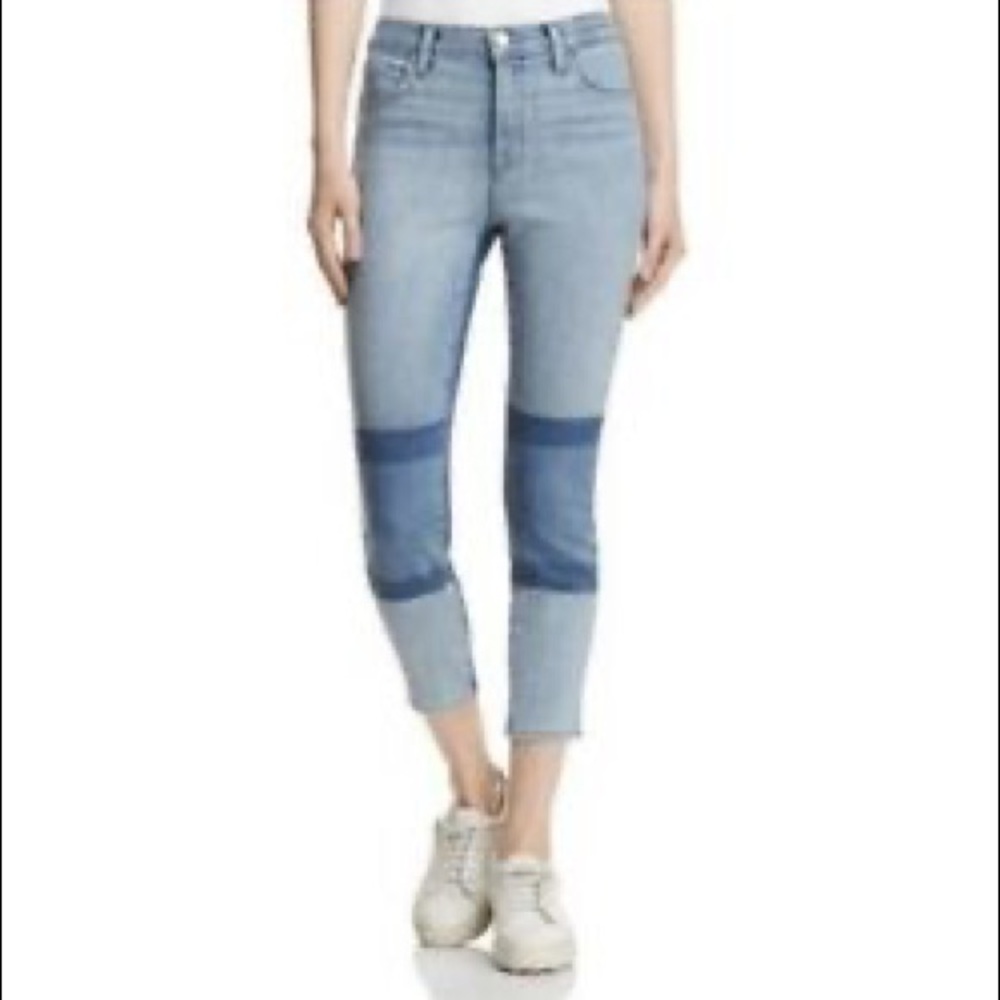 J Brand Denim Alana High rise skinny crop jeans in Soho blue‎ Colorblock